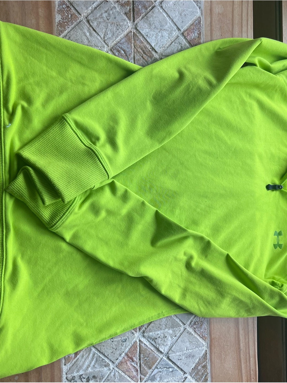 Under Armour Coldgear Catalyst Green 1/4 Zip Mock Neck Fitted Pullover Md # 239 View 5